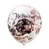 4pcs 12inch Halloween Transparent Champagne Confetti Latex Balloons Skull Witch Ghost Black Cat Halloween Scary Decors Supplies