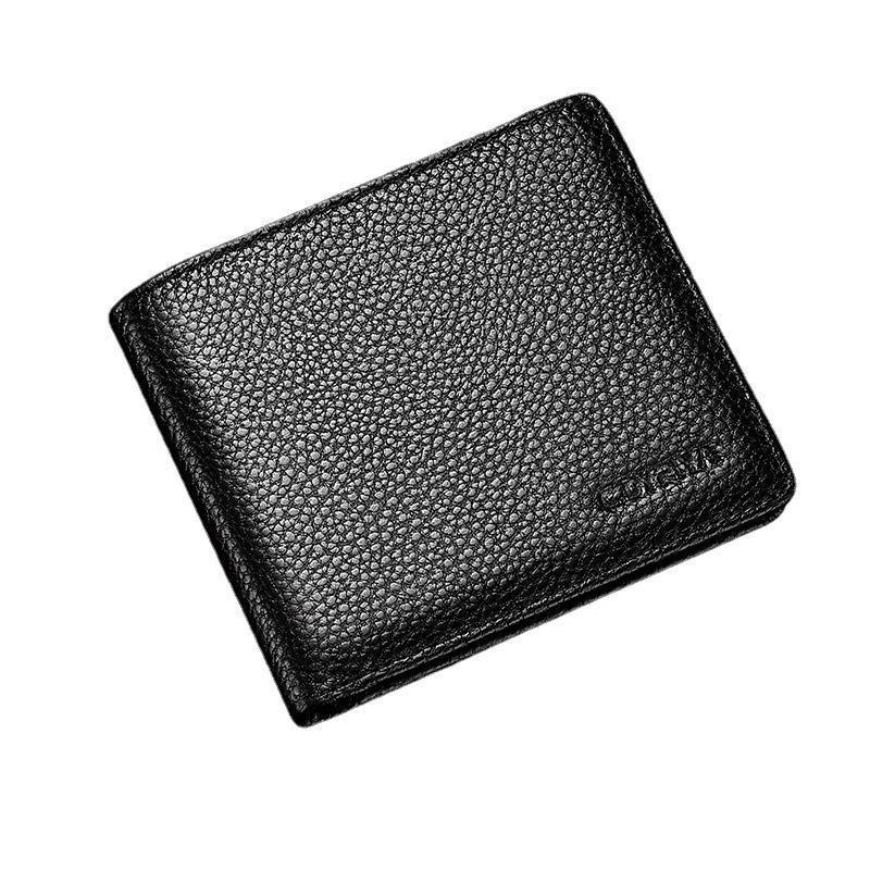 Leather Wallet Men's Short New Thin Change Wallet Card Bag Simple First-layer Cowhide Wallet