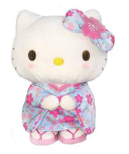 

Sanrio Hello Kitty Sakura Kimono Series Light Blue Plush Toy, Medium Size