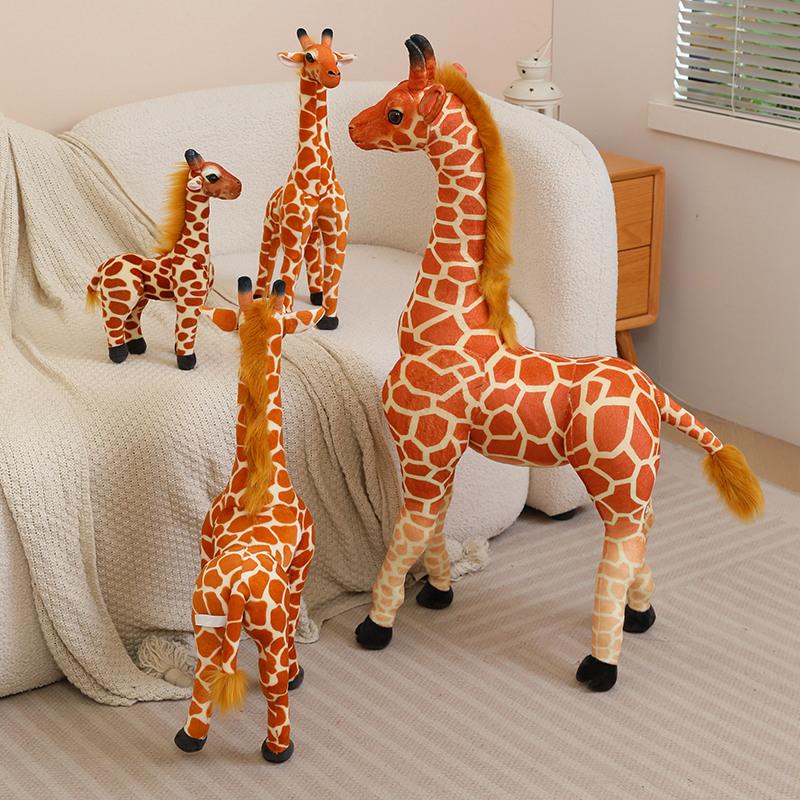 Lifelike Giraffe Plush Pillow Cute Stuffed Animal Toy for Bedroom Decoration Soft Fluffy Giraffe Stuffed Animal Realistic Plush