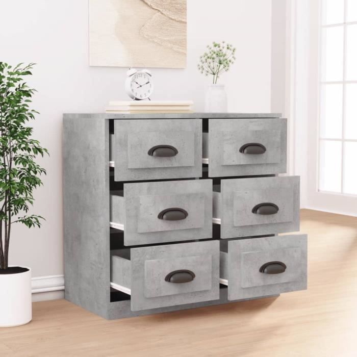 VidaXL Buffet Concrete Grey 70x35.5x67.5 Cm Engineered Wood 816436