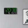 Duży Cyfrowy Zegar Ścienny Wyświetlanie Dnia Tygodnia Daty Temperatury Sterowanie Głosowe Stołowe LED Budziki Regulowana Jasność Zegar 12/24H