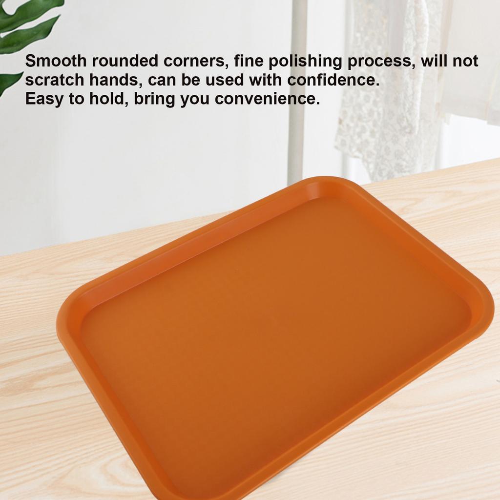 Fast Food Tray PP Rectangular Thick Slip Resistant Multi Purpose Food Service Tray for Restaurant Canteen