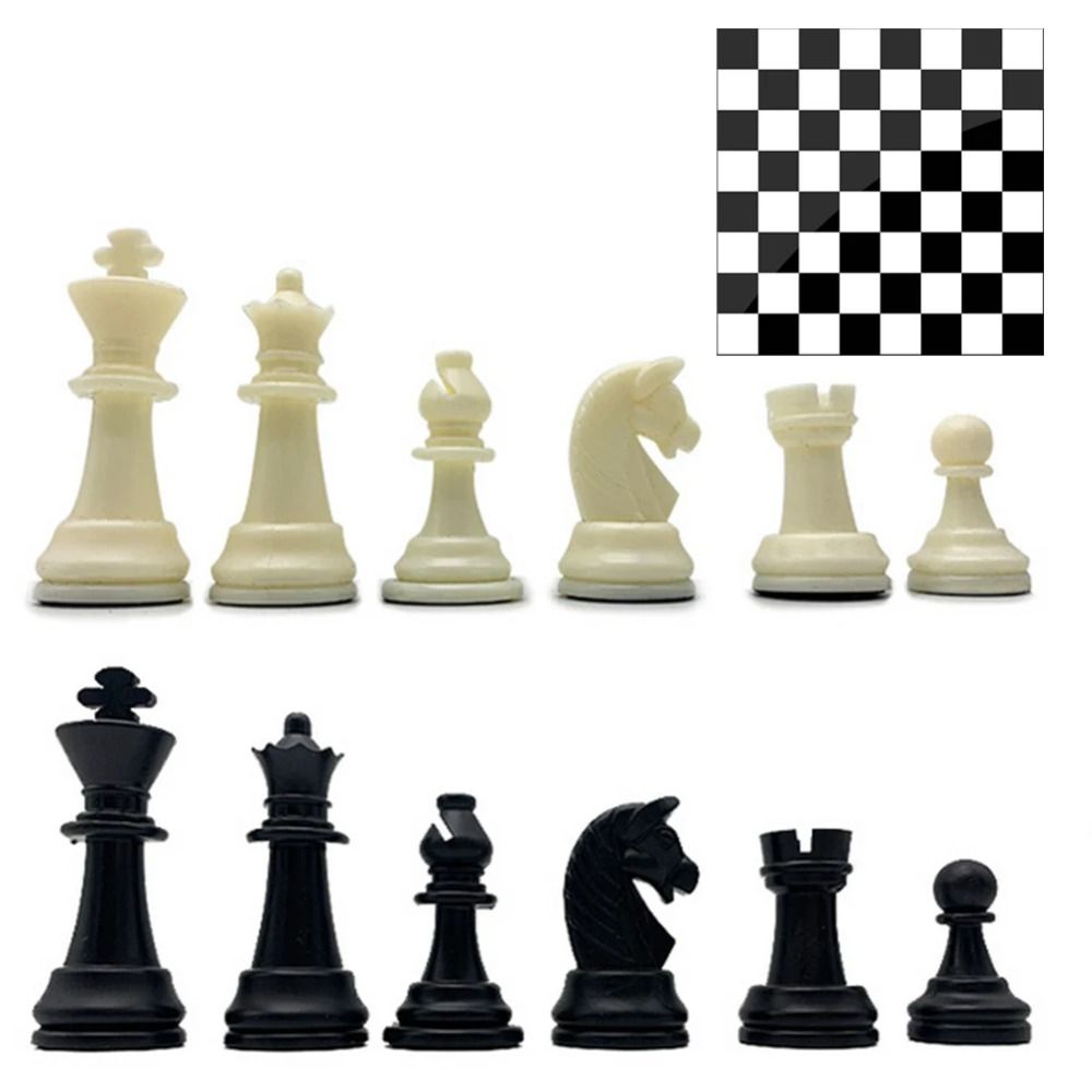 32PCS International Black White Chess Standard Chess Game King Word Chess Set  Standard Tournamen