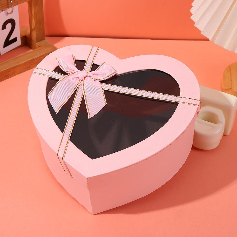 

Transparent Bow Love Box Heart Bow Gift Box Qixi Valentine S Day Gift Box Birthday Gift Box With Hand Gift Box Holiday Gift Box (As shown-15898)-S-16X14X6