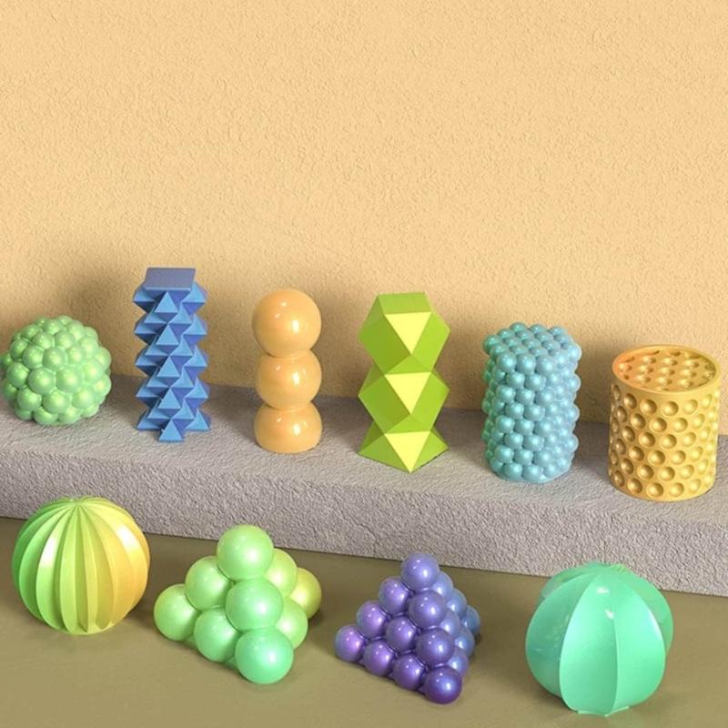 DIY Casting Mold Geometric Candle Molds, Silicone Crafts Mold Pendant 3D Geometric Candle Mold Candle Decorations Tools