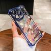 Flower Floral Print Electroplated Phone Casing For iPhone 17 11 13 14 16 15 Pro Max 14 Plus 12 Mini 17 Air 16E Fashion Soft Case