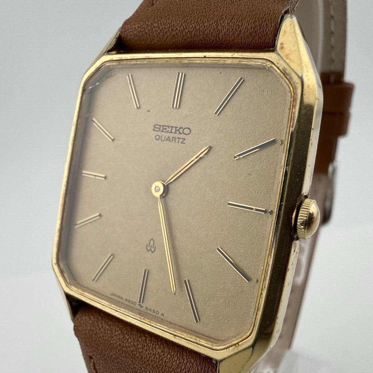 SEIKO 5930-5460 Квадратные мужские часы Seiko Кварцевые Рабочие Батарейка заменена [N425]