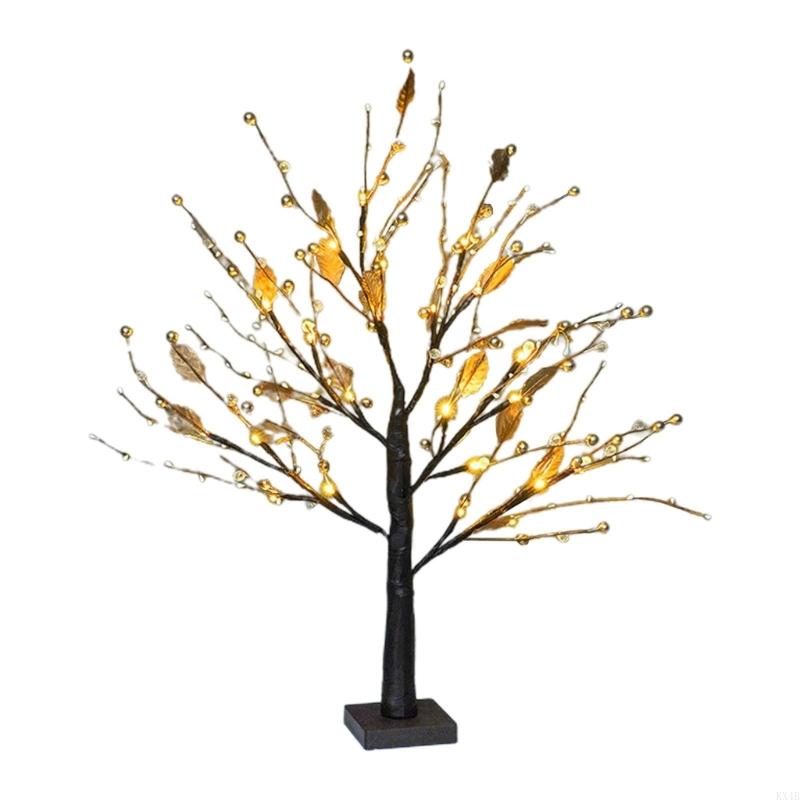 KX4B Christmas Tree Light Leaves Red Led Lamp Ornament Art Crafts Supplies