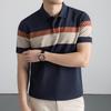 Firstview Men's Summer Striped Short-Sleeve Polo Shirt