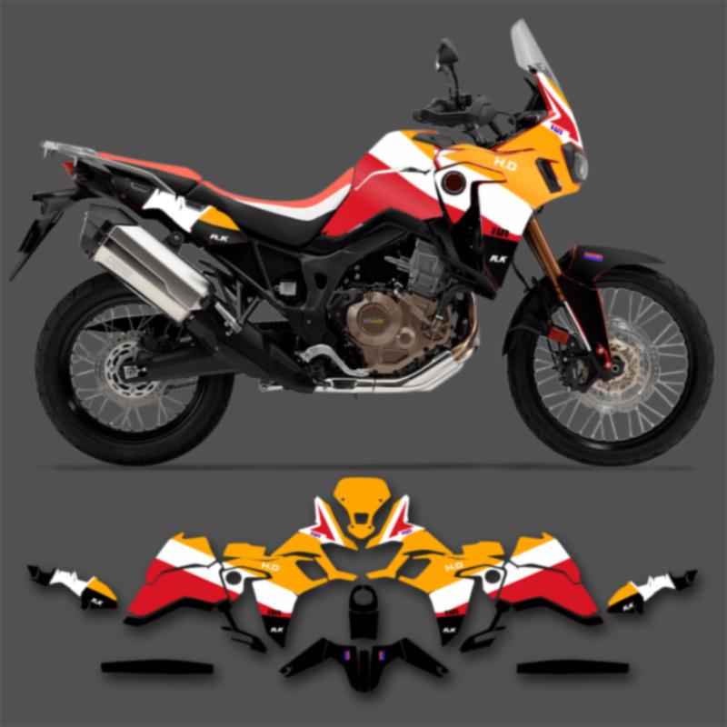 PowerZone Custom Team Graphics Backgrounds Decals Stickers Kits For Honda AFRICA TWIN CRF1000L