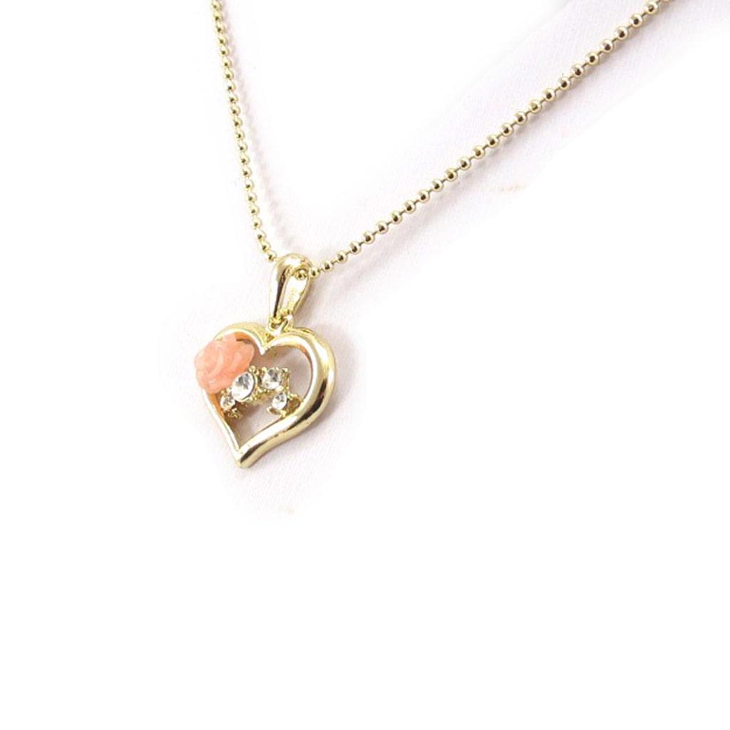 Les Trésors De Lily [J7944] - Designer Necklace 'Love' Peach Gold
