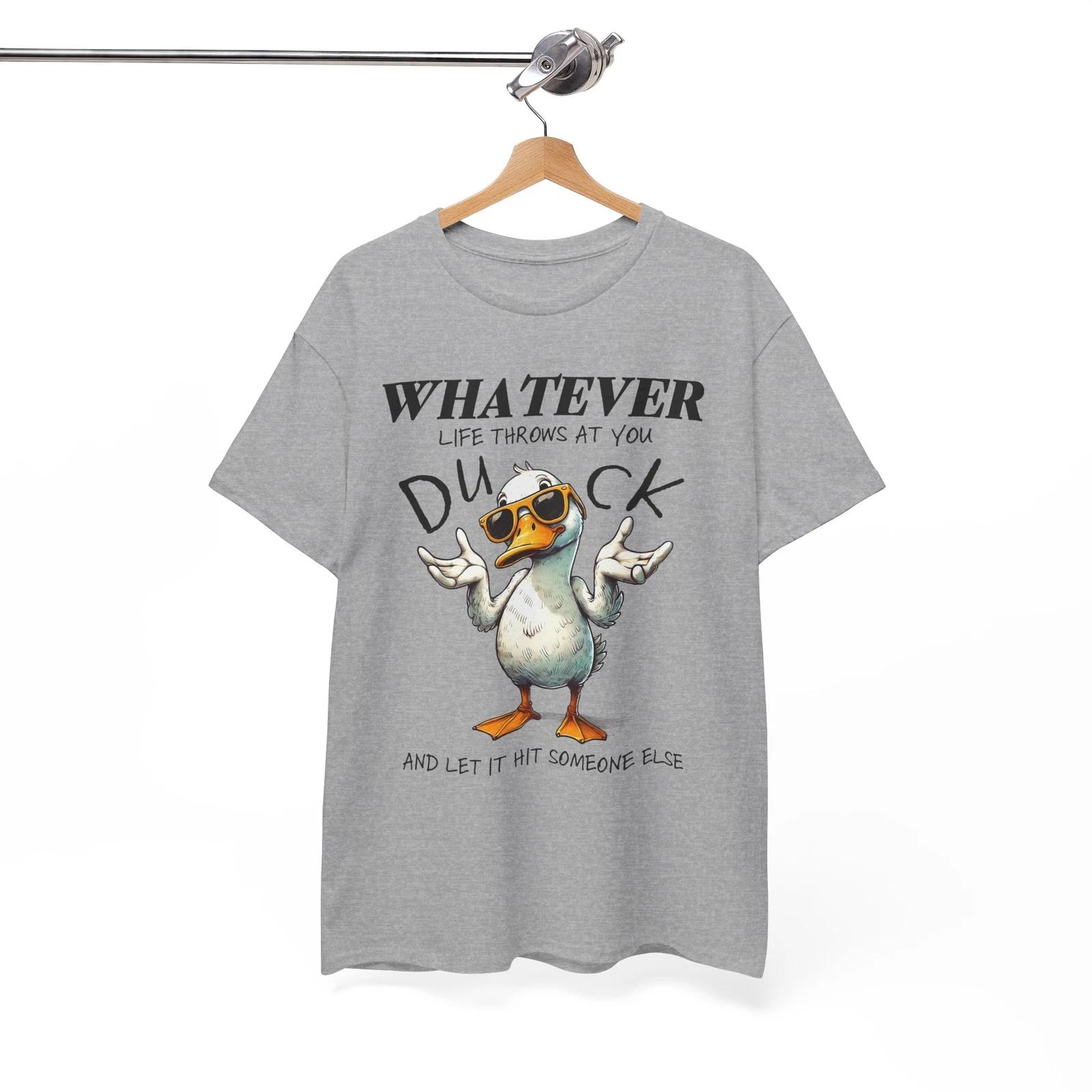 

Whatever Life Throws At You Shirt Ducks T-Shirt - Funny Ducky & Coffee Lover Tee L