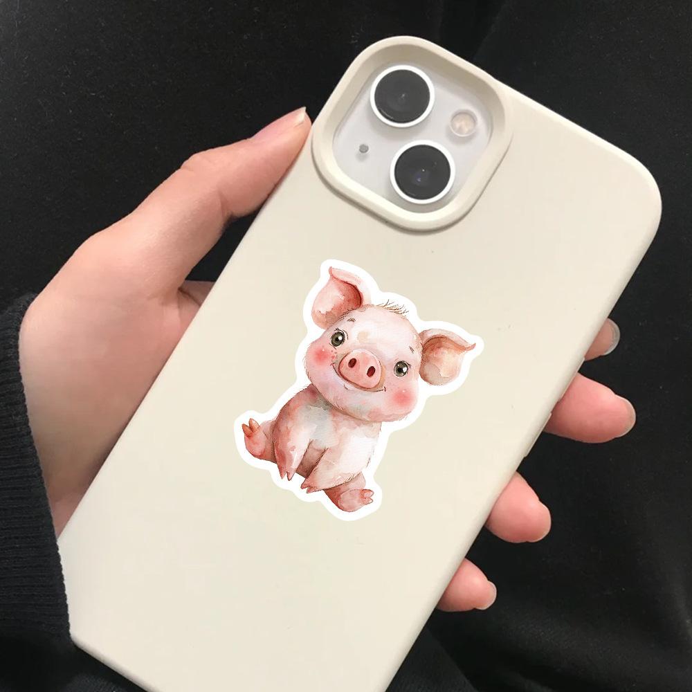 50PCS Cute Watercolor Animals Graffiti Stickers Phone Wall Scrapbook Motorcycle Waterproof Cartoon Sticker