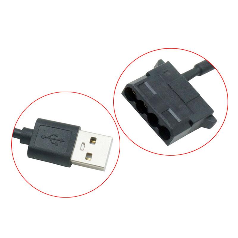 USB to 4Pin Fan Convert Cable with Adjust Switch PWM 5V to 12V Boots Cable USB Sleeved PC Fan Power Adapter USB 3pin Connector