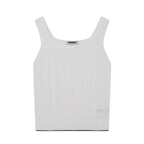 JAMBANGEE Women'S Cable Sleeveless Knit Bn2Wsw169-Wh