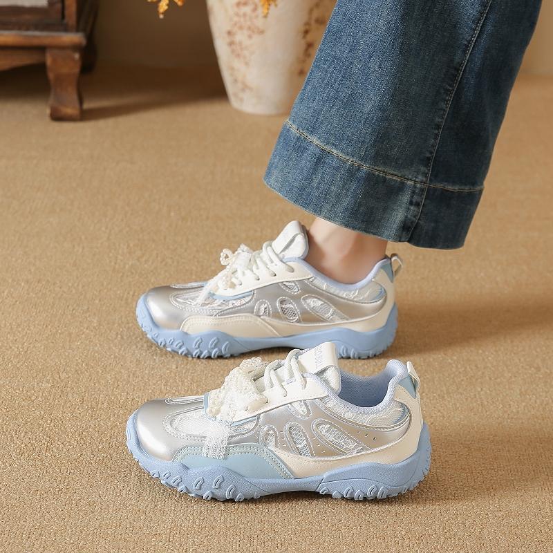 CRLAYDK Womens Sweet Sneakers Casual Walking Non Slip Comfortable Shoes Fashion Summer Lace Sports Running Shoes for Ladies