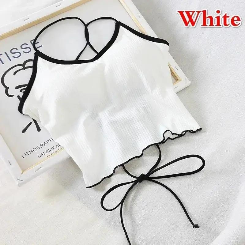 Summer Wild Solid Color Without Rims Gather Anti Emptied Wrapped Chest Inside The Outer Wear Comfortable Harness Ride Vest