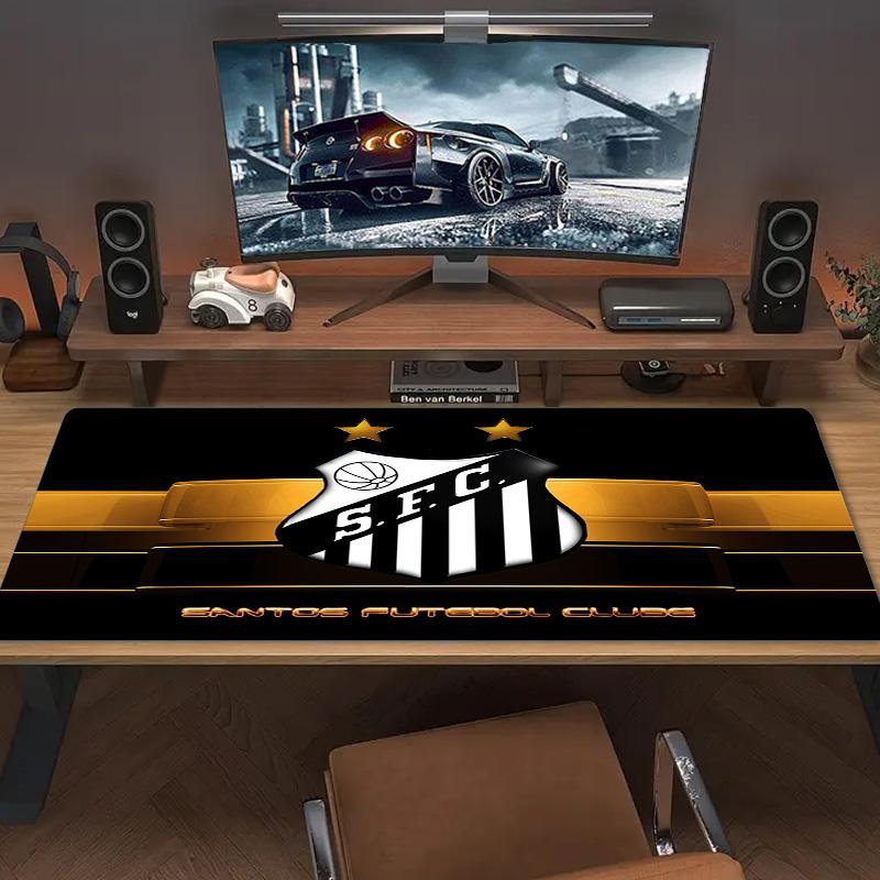 Santos FC Logo Color Mouse Pad Large Gaming Table Cushion Non-slip Laptop Tablet Big Mousepad XXL Mat Mini PC Playmat With Lock Edge