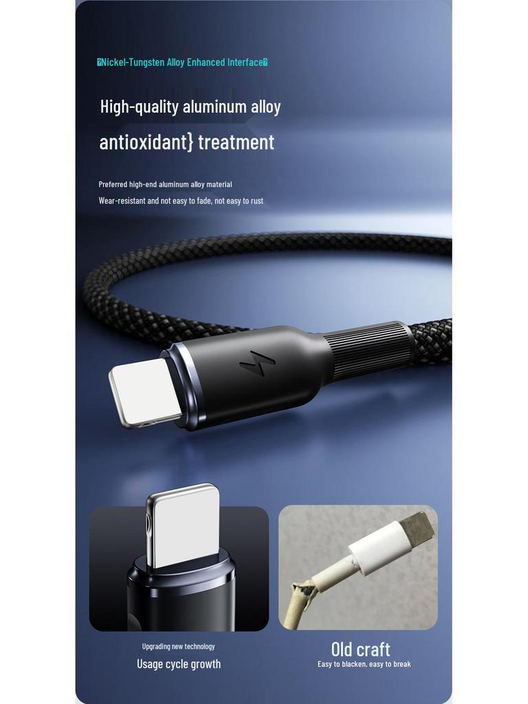 Tungsten Gold 2-in-1 Fast Charging Cable, 240W, for iPhone 16 & Android