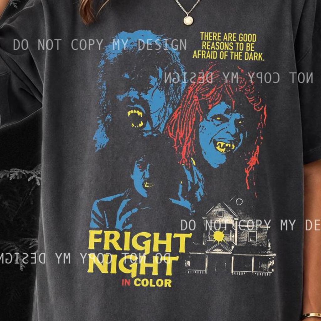 Vintage Fright Night In Color Movie Poster T-Shirt – 80s Horror Retro Graphic Tee