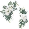 2pcs Artificial Wedding Flowers Hanging Garland Welcome Sign Backdrop Party Decoration Arches Fake Flowers Window Display Floral