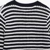 Kaslead New Women clothes Western Style Laminated Decoration Stripe round Neck Knitted Outerwear 4331020 104