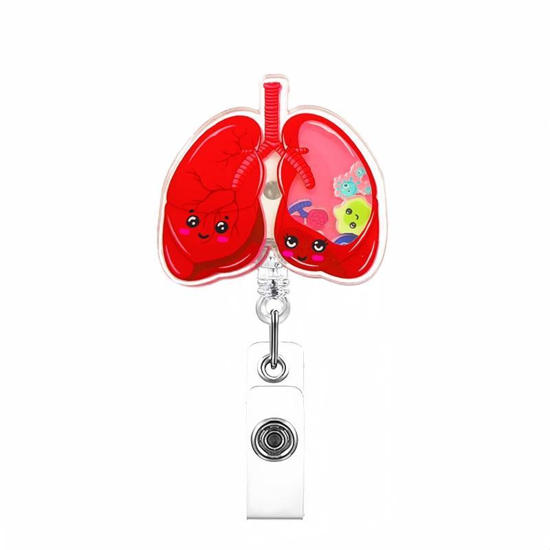 1 Stück Neues Design 1 Stück Shaker Acryl Einziehbar Krankenschwester Ausweisrolle Anime Herz Lunge Zähne Arzt Namensschild Ausweishalter Clip