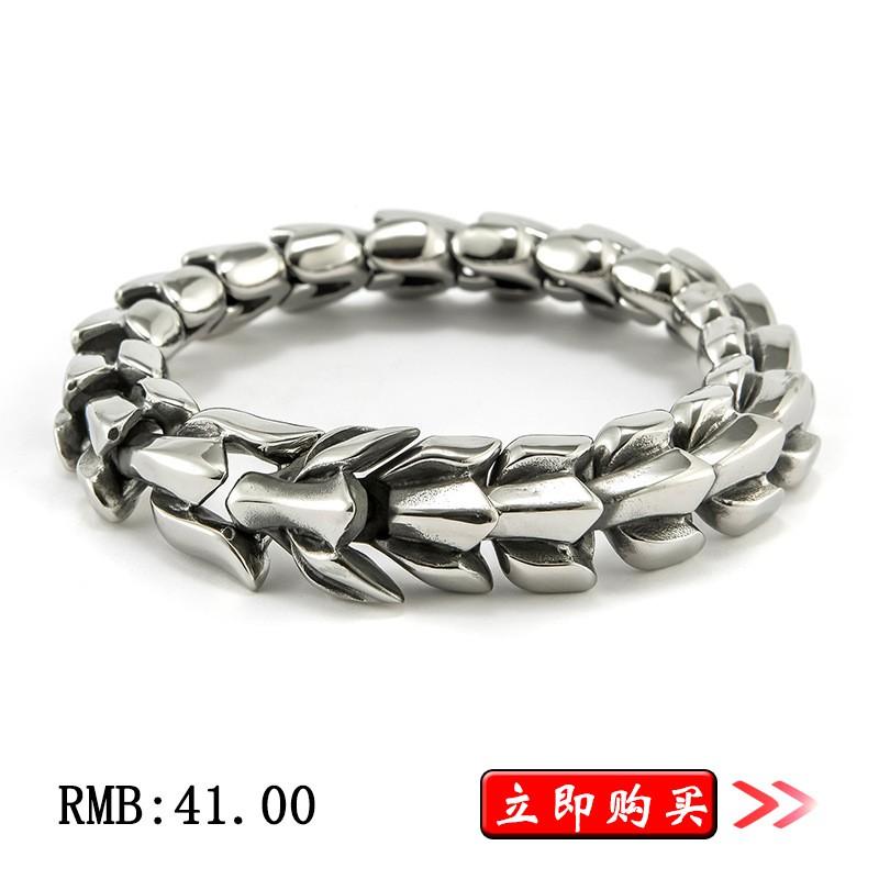 Mens Titanium Steel Vintage Geometric Bracelet Retro Minimalist Hip Hop Biker Style Wristband Daily Wear