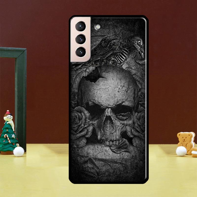 Raven Dark Crow Skull Phone Case For Samsung Galaxy S23 S22 Ultra S20 FE S9 S10 Note 10 Plus S21 FE S21 Ultra Cover