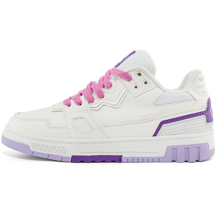 Kappa Non-Slip Wear-Resistant Low-Top Skate Shoes Women sneaker White Purple K0C85CS31-012