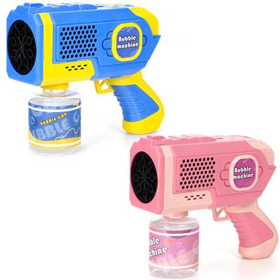 AOMEVOLEO Electric Bubble Set of Bazooka Automatic Bubble with LED Kids Outdoor Gift of 2 Blue and Gun, 2, Gun, Leak-Proof, Light, Toy, Play, Picnic,