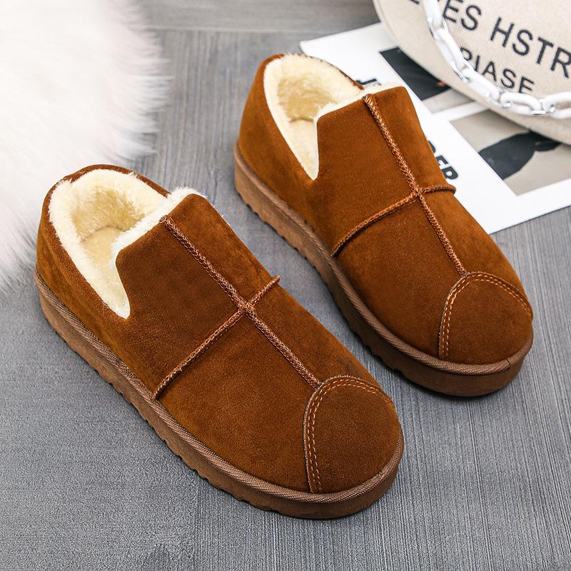 Fashion 2025 Snow Boots Women's Short Tube Thickened Cotton Shoes Non-slip Winter New Shoes Student Women's Shoes Black Boots
