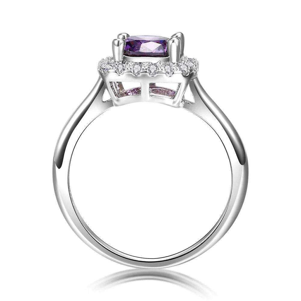 Trendy Purple Amethyst Ring 8MM Sparkling CopperBand High Quality Luxury Jewelry Wedding Engagement Rings for Women