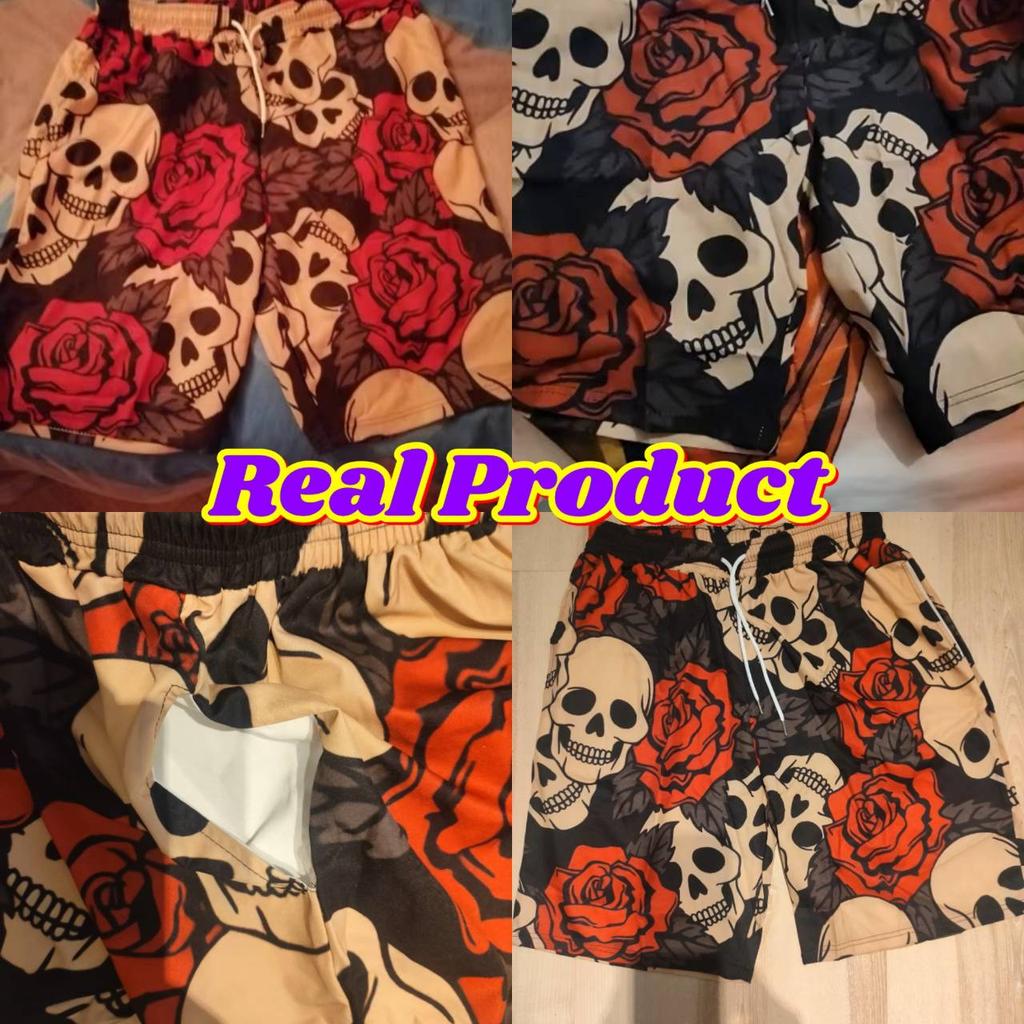 Vintage Skull Rose Flower Boxing Muay Thai Shorts Pants 3D Print Training Unisex Men Women Quick Dry Fitness Gym Sport Workout Casual Streetwear