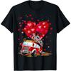 Funny Fire Truck Lover Heart Shape Fire Truck Valentines Day Cotton Men T Shirt