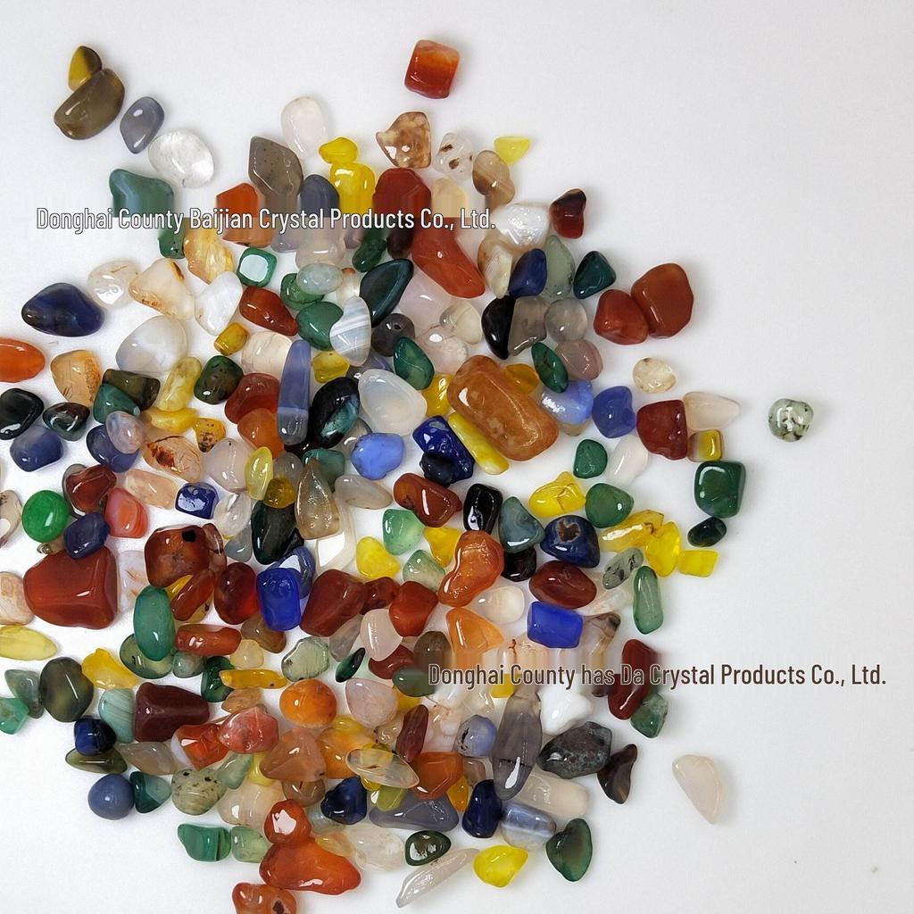 Natural Seven-Color Agate Gravel Ornament for Fish Tank - Chinese Style Filler for Demagnetizing and Decor