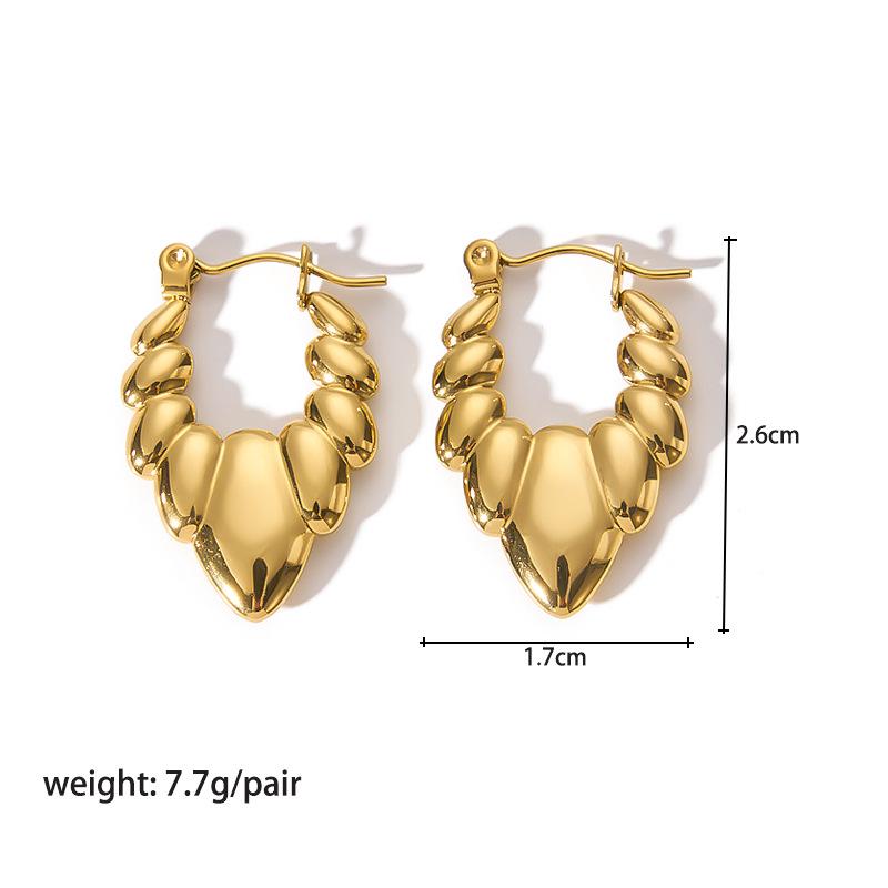 High-End 18K Gold Circle Earrings - Stainless Steel Women's Versatile Titanium Design