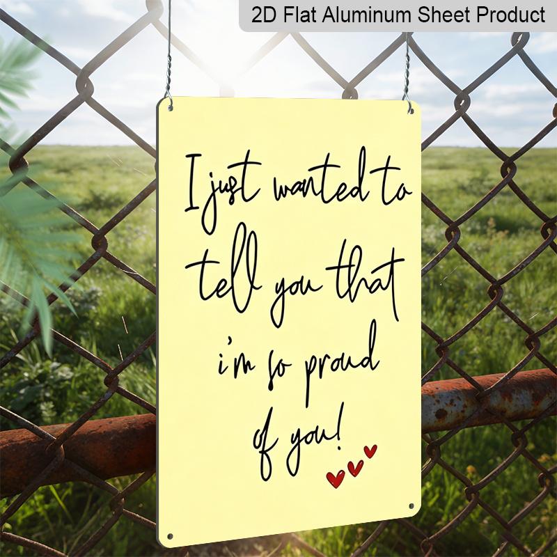 2D Flat 8×12 Inch "I'm So Proud of You" Inspirational Yellow Note Metal Sign - Encouragement Quote Wall Decor, Aluminum Hanging for Home, Office