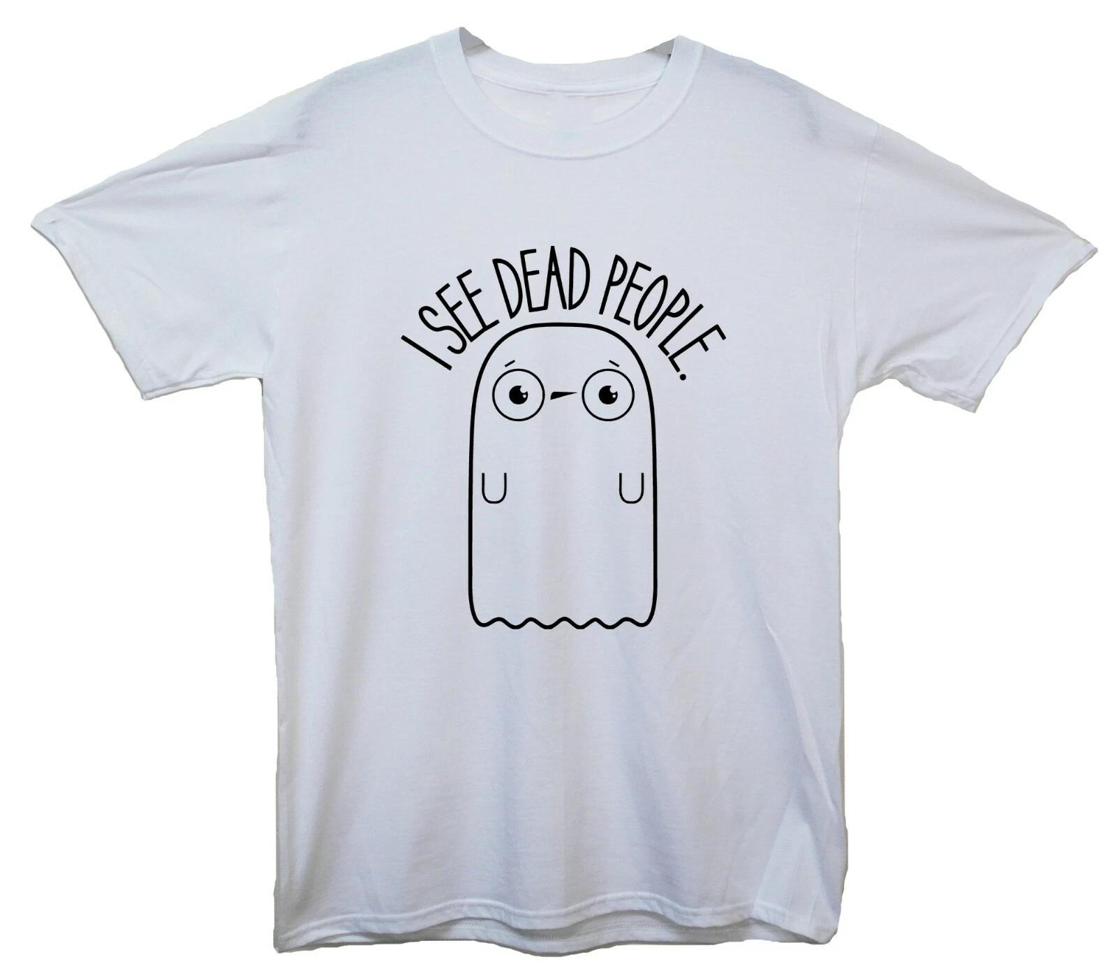 

I See Dead People Cartoon Ghost Printed T-Shirt 2XL