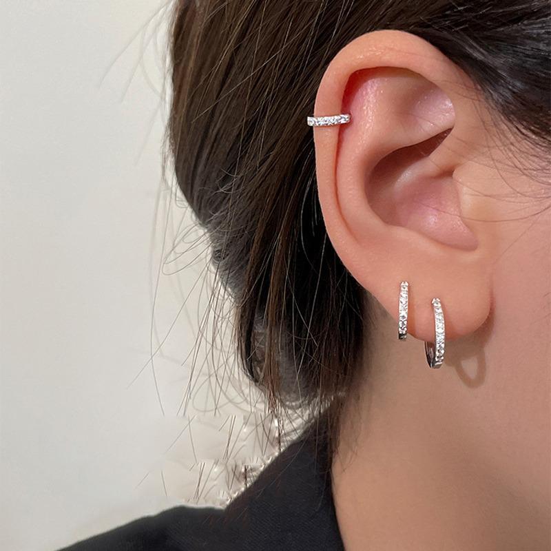 Unisex Diamond Stud Ear Cuff: Men's/Women's Small Cartilage Clip Earring, European/American Style