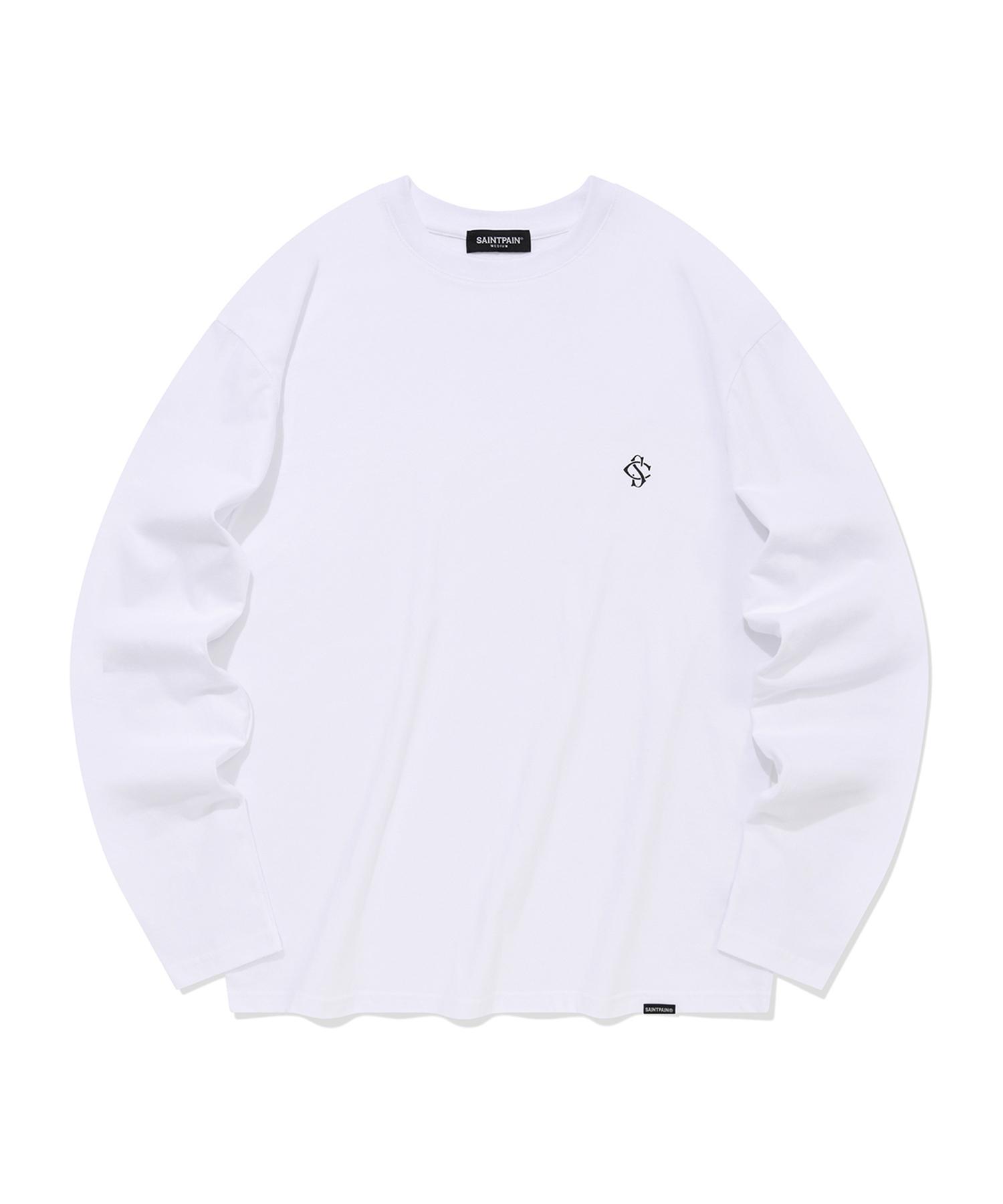 Saint Pain Sp Signature Logo Long Sleeve T-Shirt - White White/L