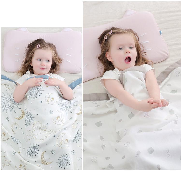 Digital Print Bamboo Cotton Baby Blanket - Four-Layer Gauze Anti-Kick Quilt for Newborns