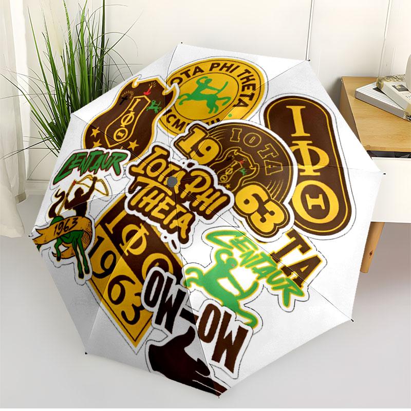 Iota Phi Theta Print Automatic Open Close Umbrella, Portable Foldable Umbrella, for Outdoor Commute Camping Trip, Ideal Birthday Gift