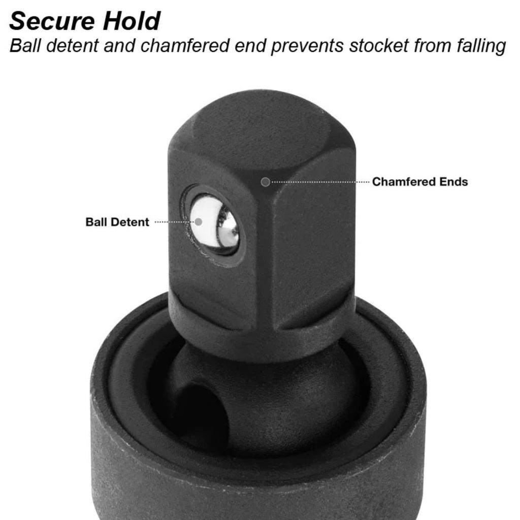 360° Impact Universal Joint-Socket Set Swivel Knuckle Joint Air Wobble Socket Adapter Extension Electric Wrench 1/2 3/8 1/4