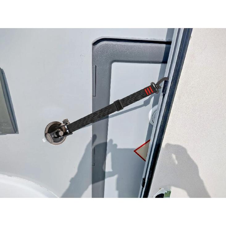 2pcs Caravan Door Retainer Strong Nylon Adjustable Strap Locking Suction Cup Windproof Stopper For Camper Vans Caravan Motorhome