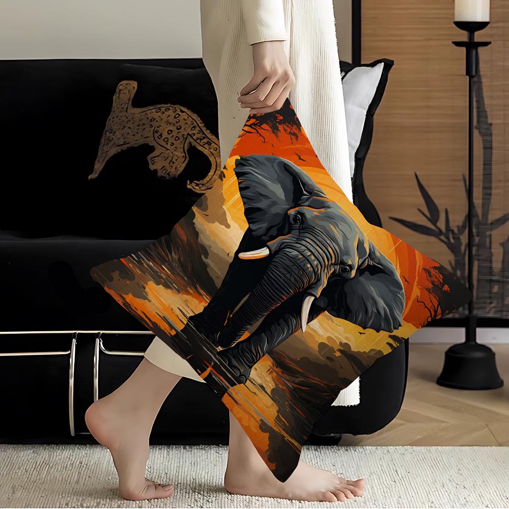 Abstract Elephant Sunset Animal Art Pillowcases Home Bedding Decorative Pillow Cover Wedding Super Soft Pillow Case