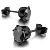 1Pc Punk hombres mujeres 6/8mm negro seis garras pendientes de circonita cúbica joyería