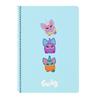 Hardcover Notebook - Safta - 80 Sheets - 21.5x31 Cm - Sky Blue - Metal Spiral - 4x4 Mm Grids