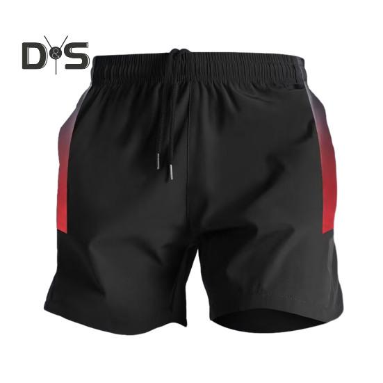 

Мужские шорты с цветным дизайном, эластичный пояс, быстросохнущие, универсальные, широкие спортивные шорты для тренировок, повседневная одежда L красный